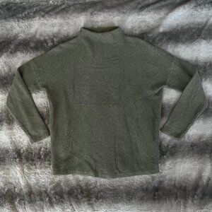 Olive Green Denver Hayes Knit Mockneck Sweater Size Large